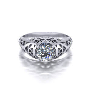 Diamond Filigree Engagement Ring