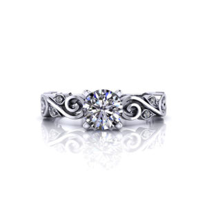 Whimsical Scrolling Engagement Ring
