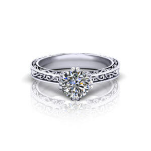 Vintage Embossed Engagement Ring