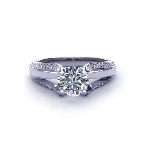 Split Diamond Engagement Ring-top