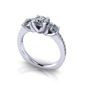 Classic Three Stone Engagement Ring-angle