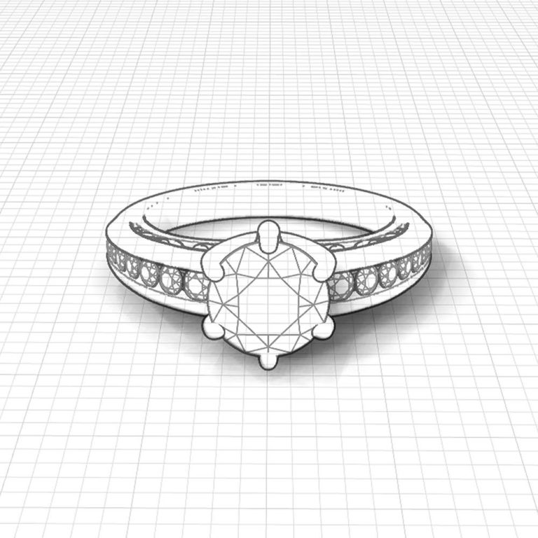 Scrolling Artisan Engagement Ring - Jewelry Designs