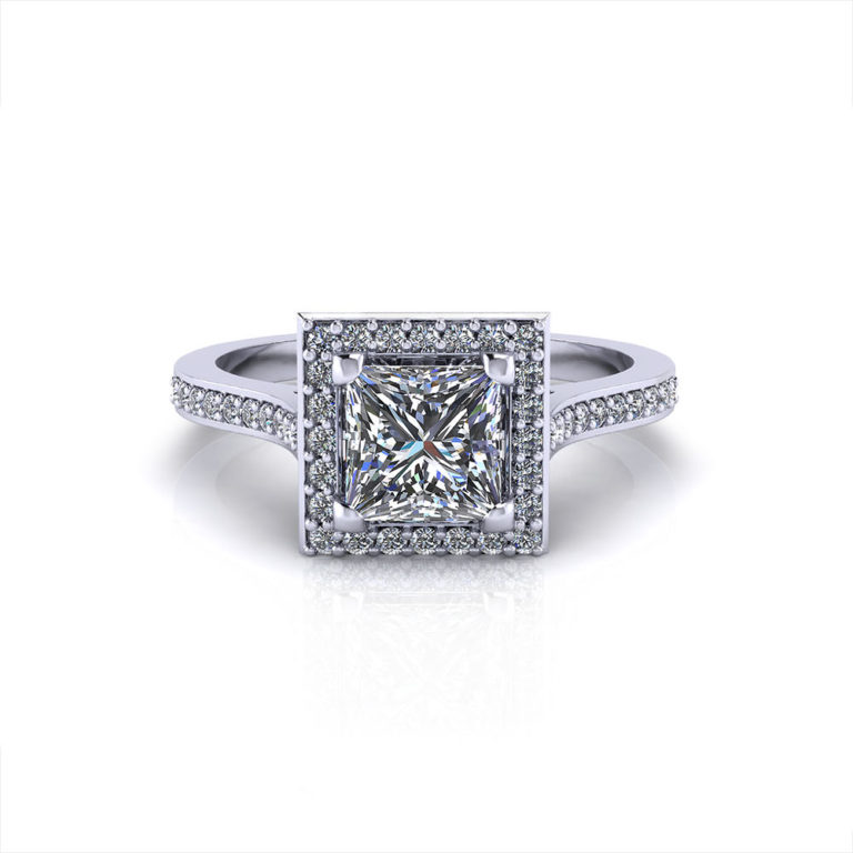 Square Halo Engagement Ring Jewelry Designs