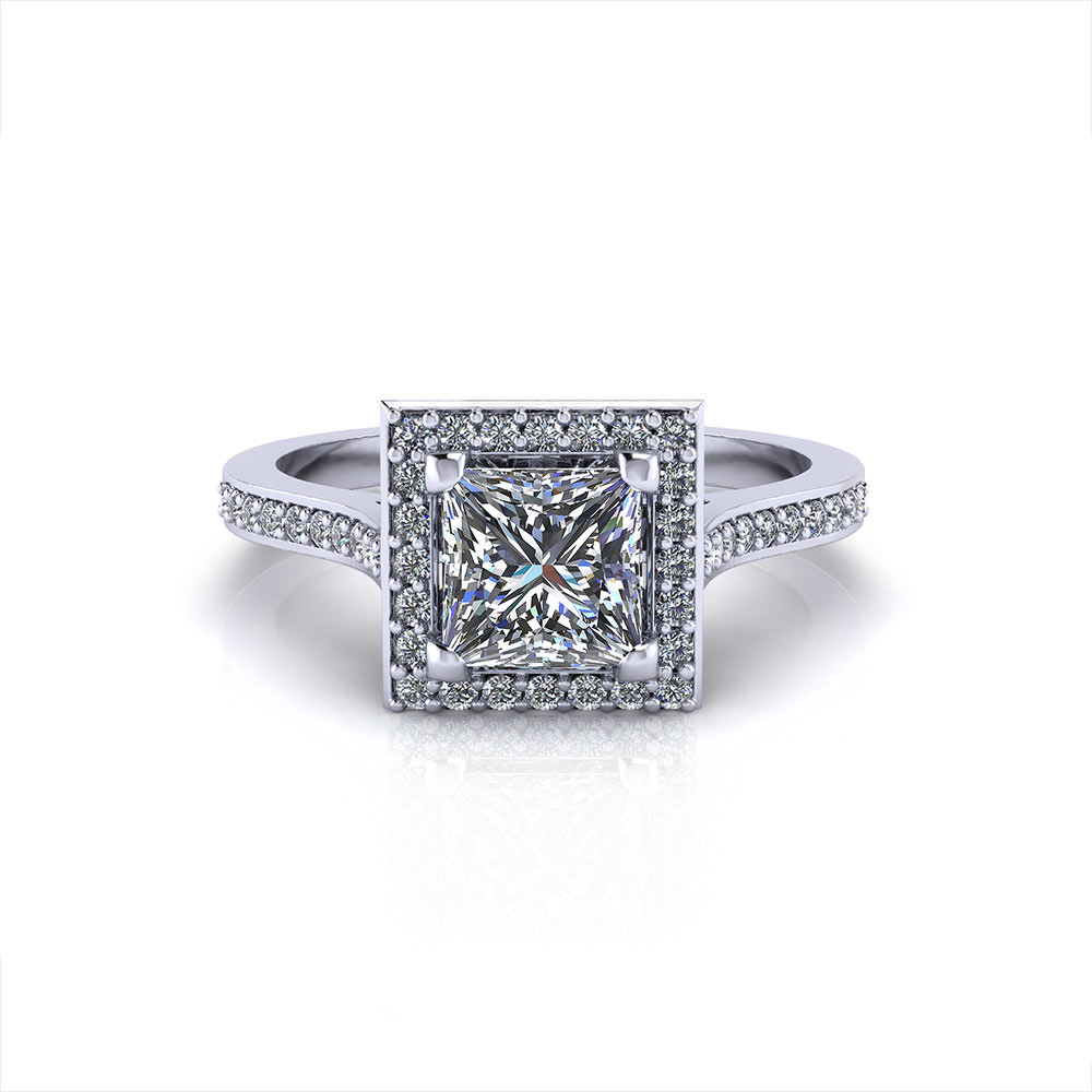  Princess  Cut  Halo  Engagement  Ring  Jewelry Designs
