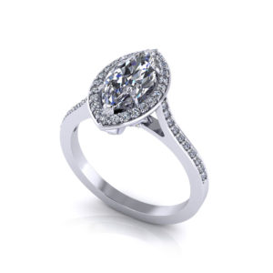 Marquise Halo Engagement Ring