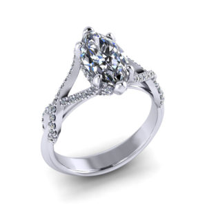 Crossover Marquise Engagement Ring