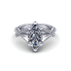 Crossover Marquise Engagement Ring
