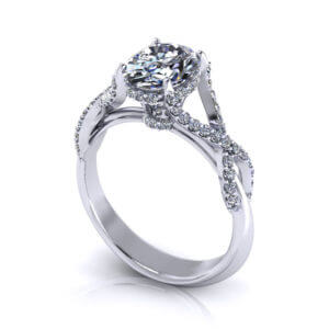 Crossover Oval Engagement Ring