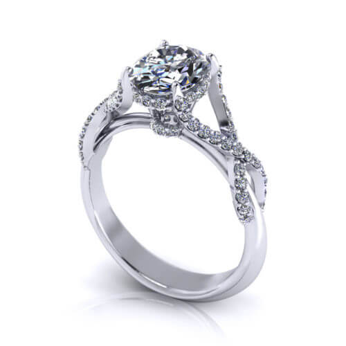 Crossover Oval Engagement Ring - Jewelry Designs