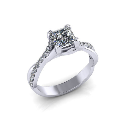 Princess Crossover Engagement Ring