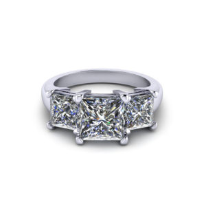 Princess Three Stone Engagement Ring