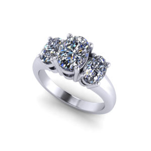 Three Stone Oval Engagement Ring