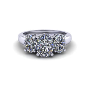 Three Stone Oval Engagement Ring
