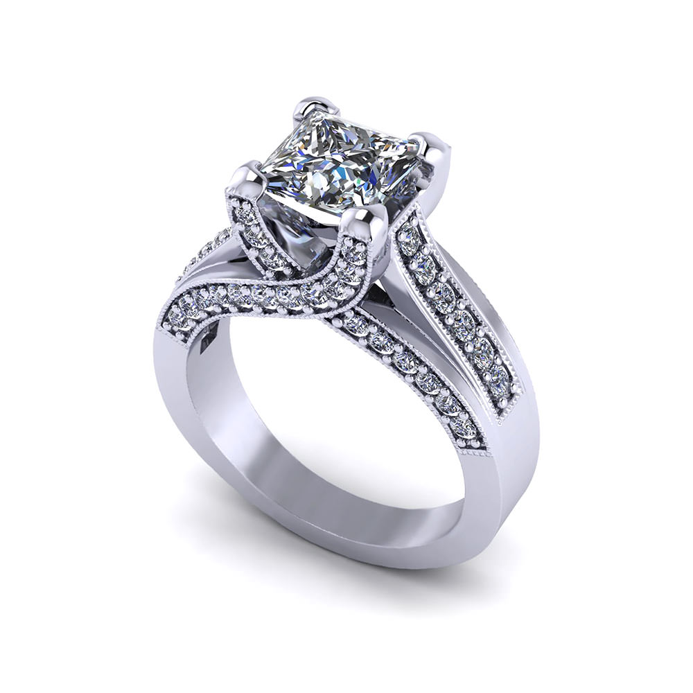 toxiciteit Keelholte Goed gevoel Princess Trellis Engagement Ring - Jewelry Designs
