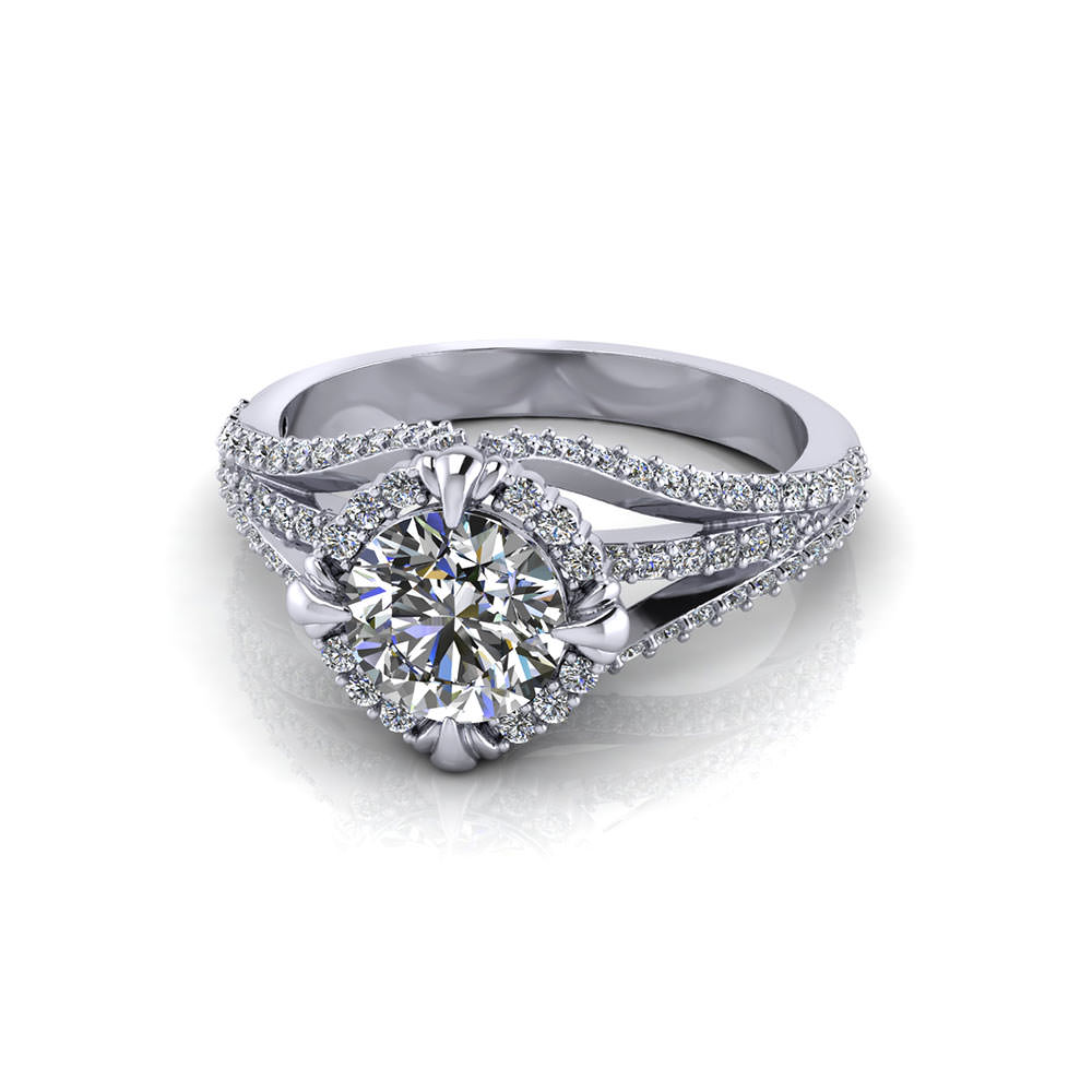Unique Halo Engagement Ring  Jewelry Designs