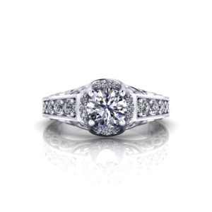Pave Buttercup Engagement Ring