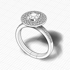 Circle Pave Engagement Ring