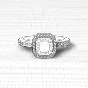 Halo Cushion Engagement Ring