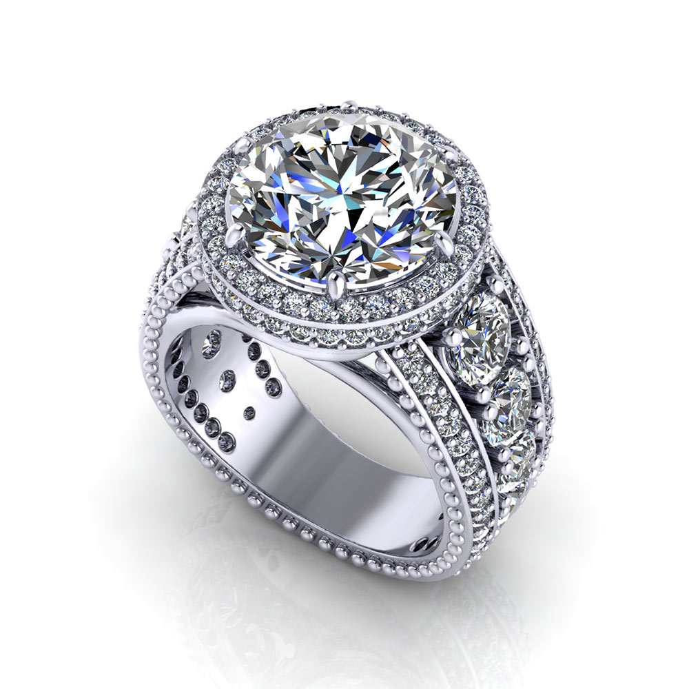 3 Carat Halo Engagement Ring Jewelry Designs