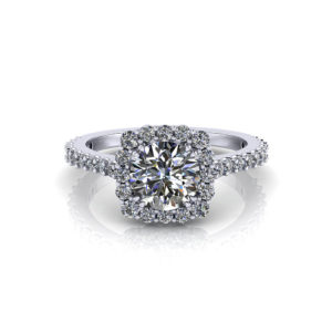 Low Halo Engagement Ring