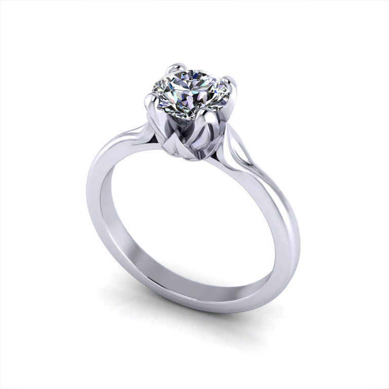 4 Prong Petal Engagement Ring - Jewelry Designs