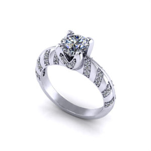 Diamond Stripe Engagement Ring