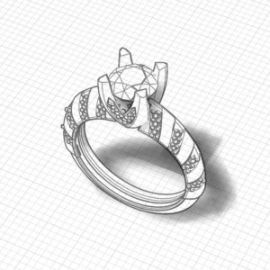 Diamond Stripe Engagement Ring