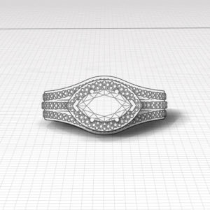 Horizontal Marquise Engagement Ring