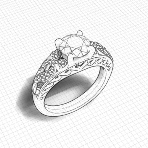 Diamond Bow Engagement Ring