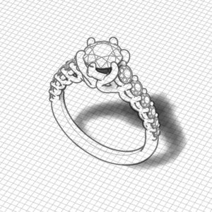 Scrolling Trellis Engagement Ring