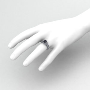 Black Diamond Spider Web Ring