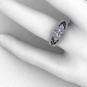 Rose Halo Engagement Ring