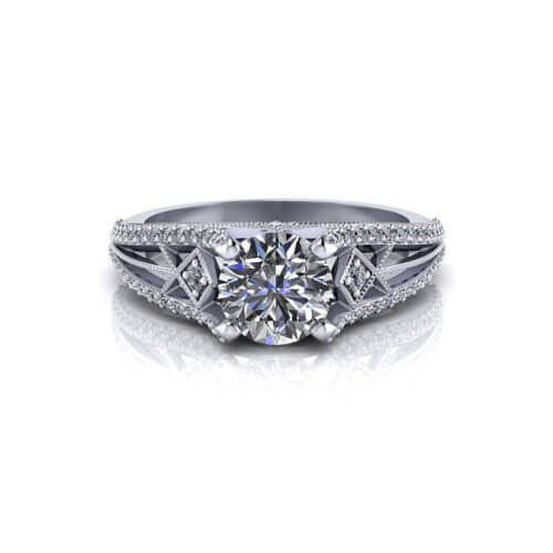 Round Art Deco Engagement Ring