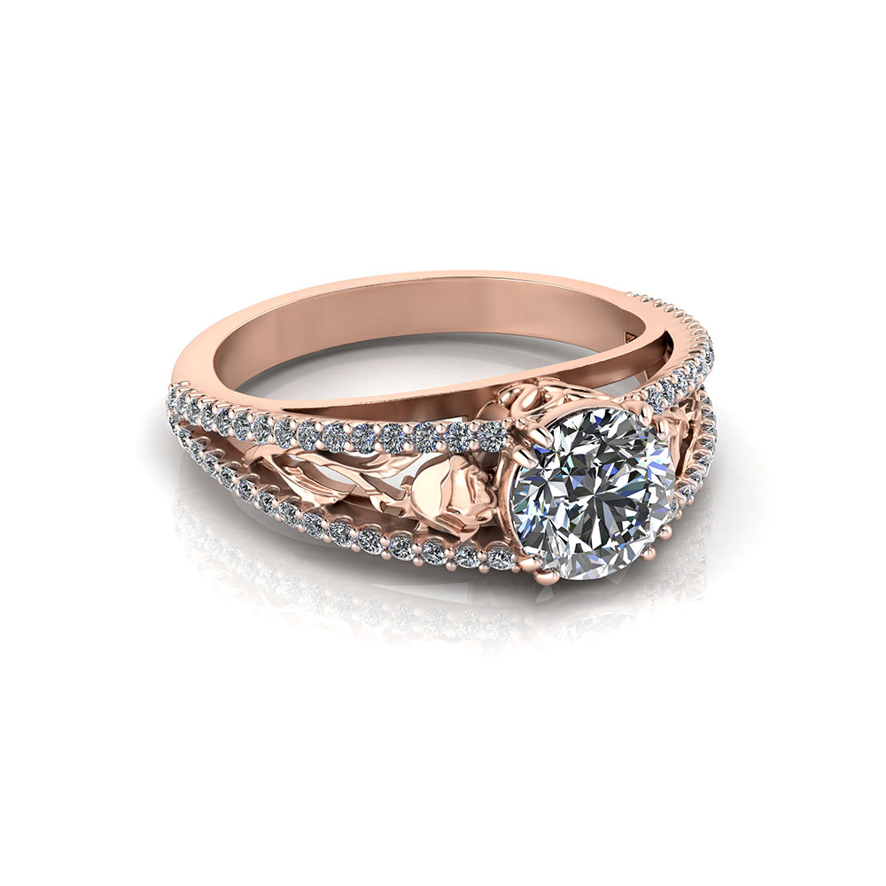 voldoende aardappel vrijgesteld Pink Gold Rose Engagement Ring - Jewelry Designs
