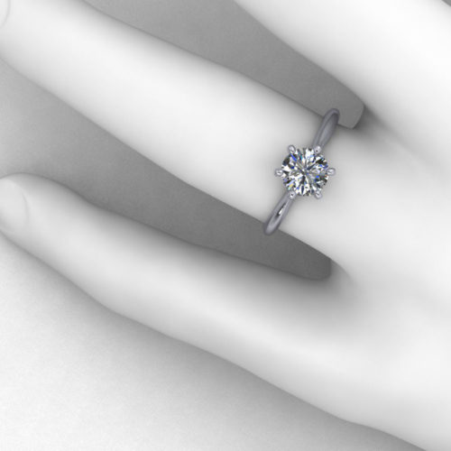 6 Prong Petal Engagement Ring