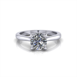 Accented 4 Prong Engagement Ring