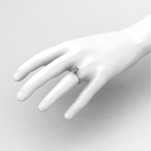 Accented 4 Prong Engagement Ring