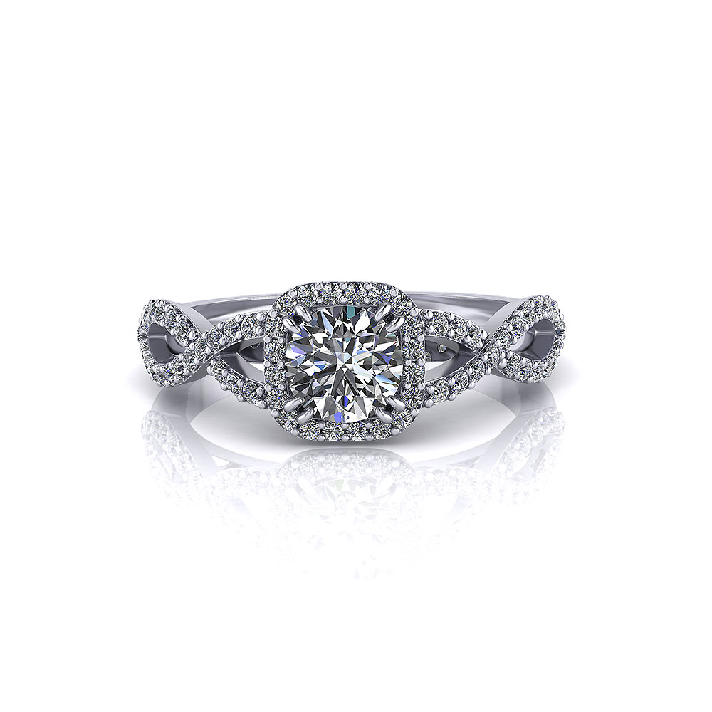 Half Carat Halo Engagement Ring - Jewelry Designs