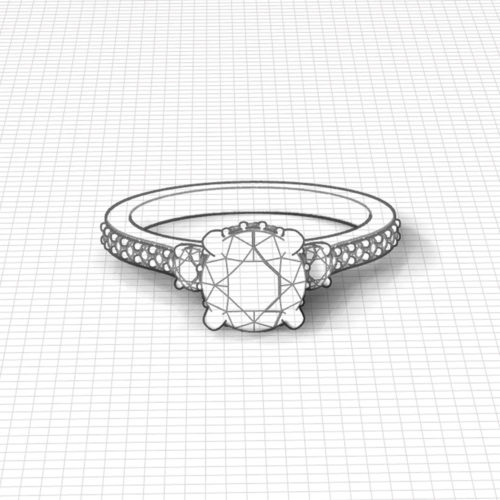 Bridged Engagement Diamond Ring