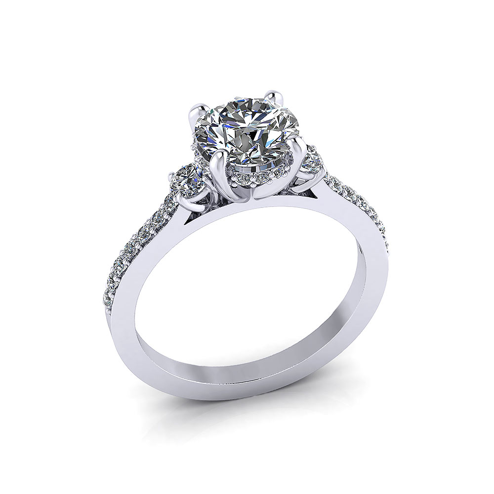 wide band with solitaire diamond