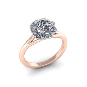 Rose Gold 2 Tone Engagement Ring