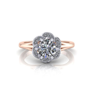 Rose Gold 2 Tone Engagement Ring