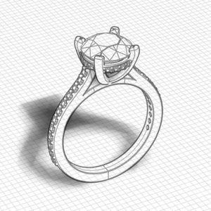 Diamond Underbezel Engagement Ring