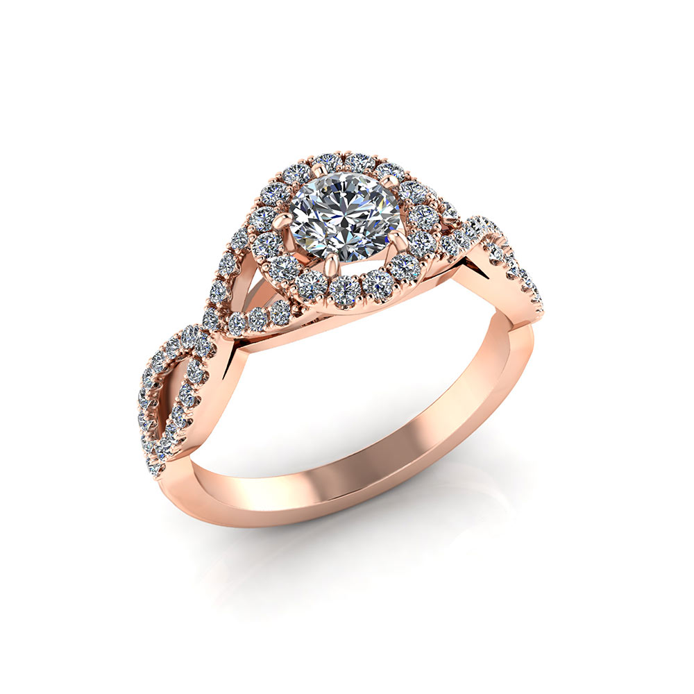  Rose  Gold  Halo  Engagement  Ring  Jewelry Designs