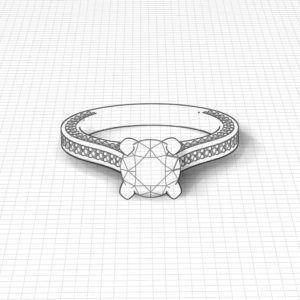 Line Set Engagement Ring