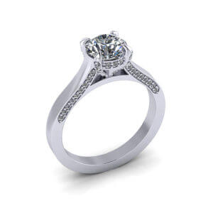 Detailed Prong Engagement Ring