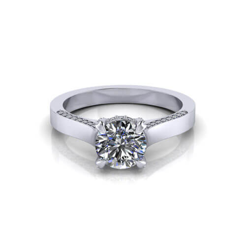Detailed Prong Engagement Ring