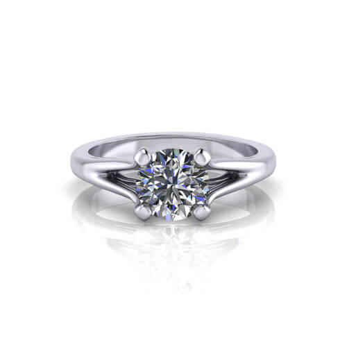 Scrolled Prong Diamond Solitaire