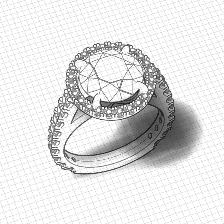 3 Carat Diamond Halo Ring - Jewelry Designs