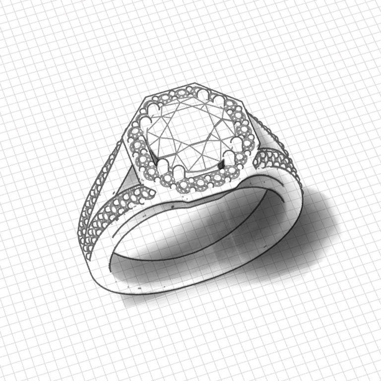 Octagon 2 Carat Diamond Ring - Jewelry Designs